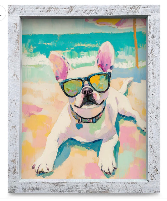 Pet Art - French Bulldog Beach Day