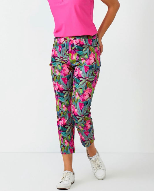 Cropped Floral Print Pants