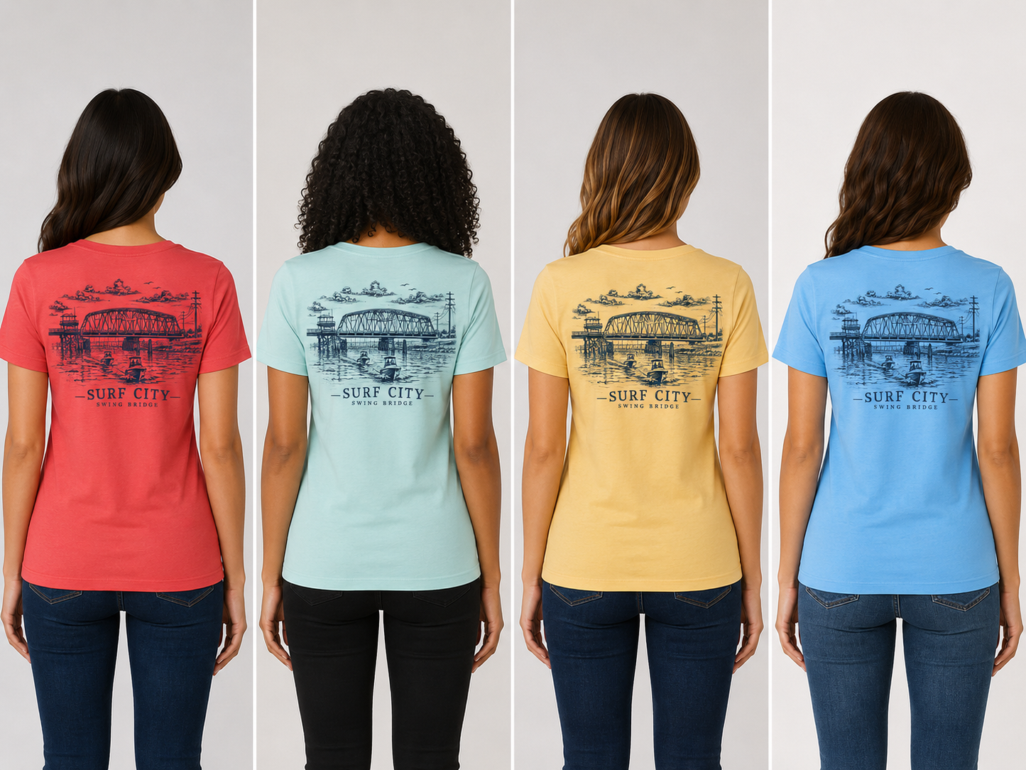 Surf City Swing Bridge V-Neck T-Shirt