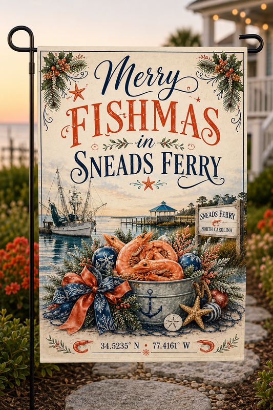 Sneads Ferry Christmas Garden Flag