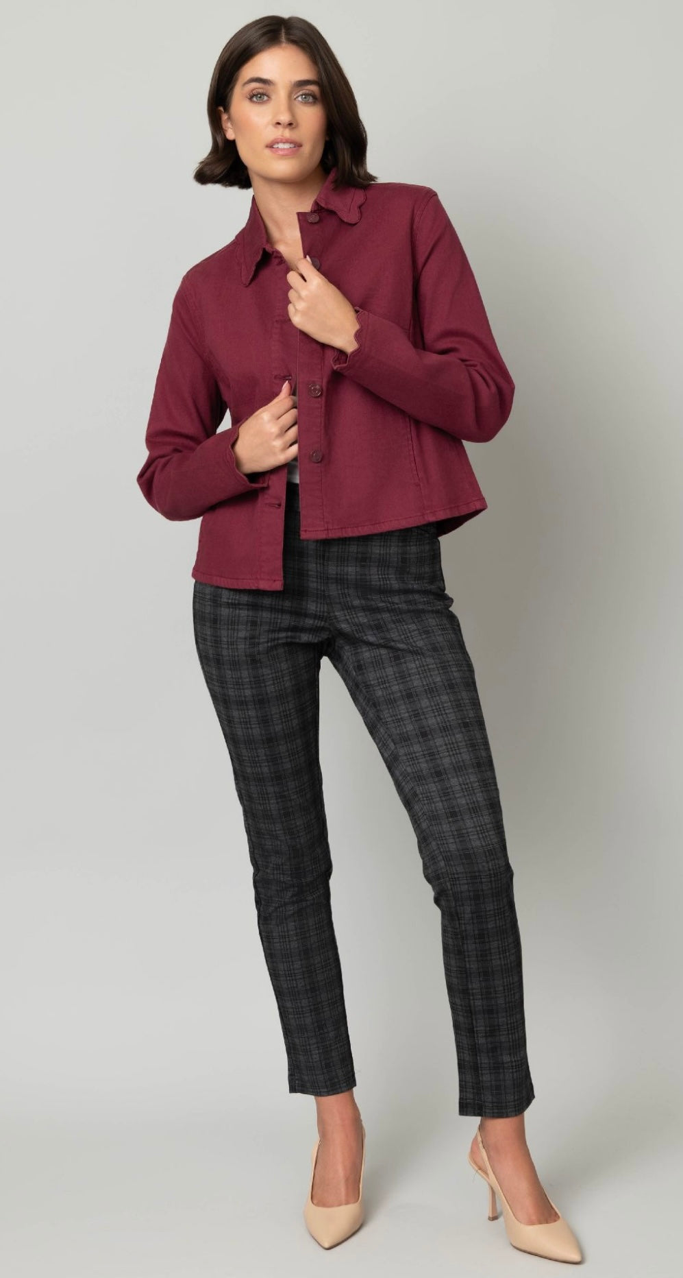 Scallop Trim Denim Jacket