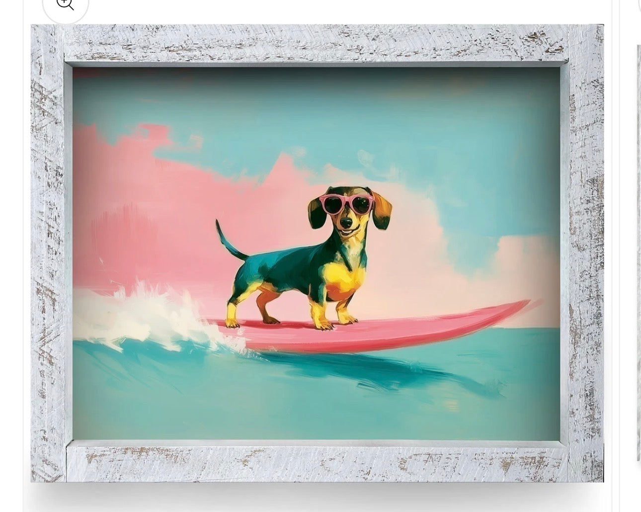 Pet Art - Surfing Dachshund