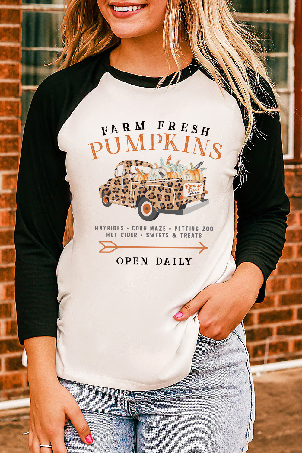 Farm Fresh Pumpkin Raglan T-Shirt