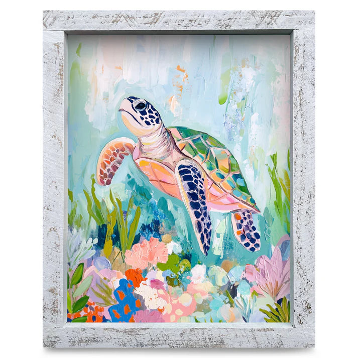 Charming Sea Turtle Artwork - VERTICAL
