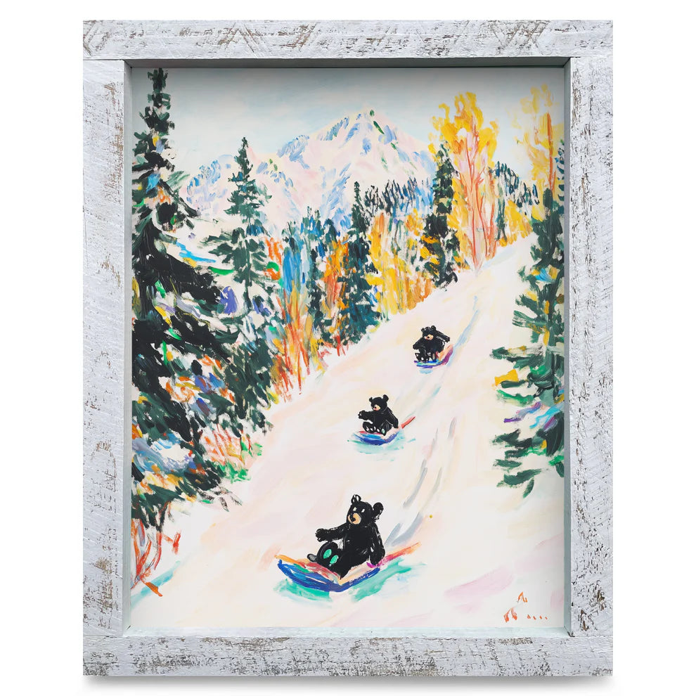 Art-Lake/Lodge-Black Bears Sledding