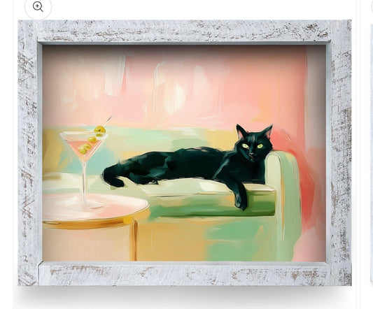 Pet Art - Nine Lives & One Martini