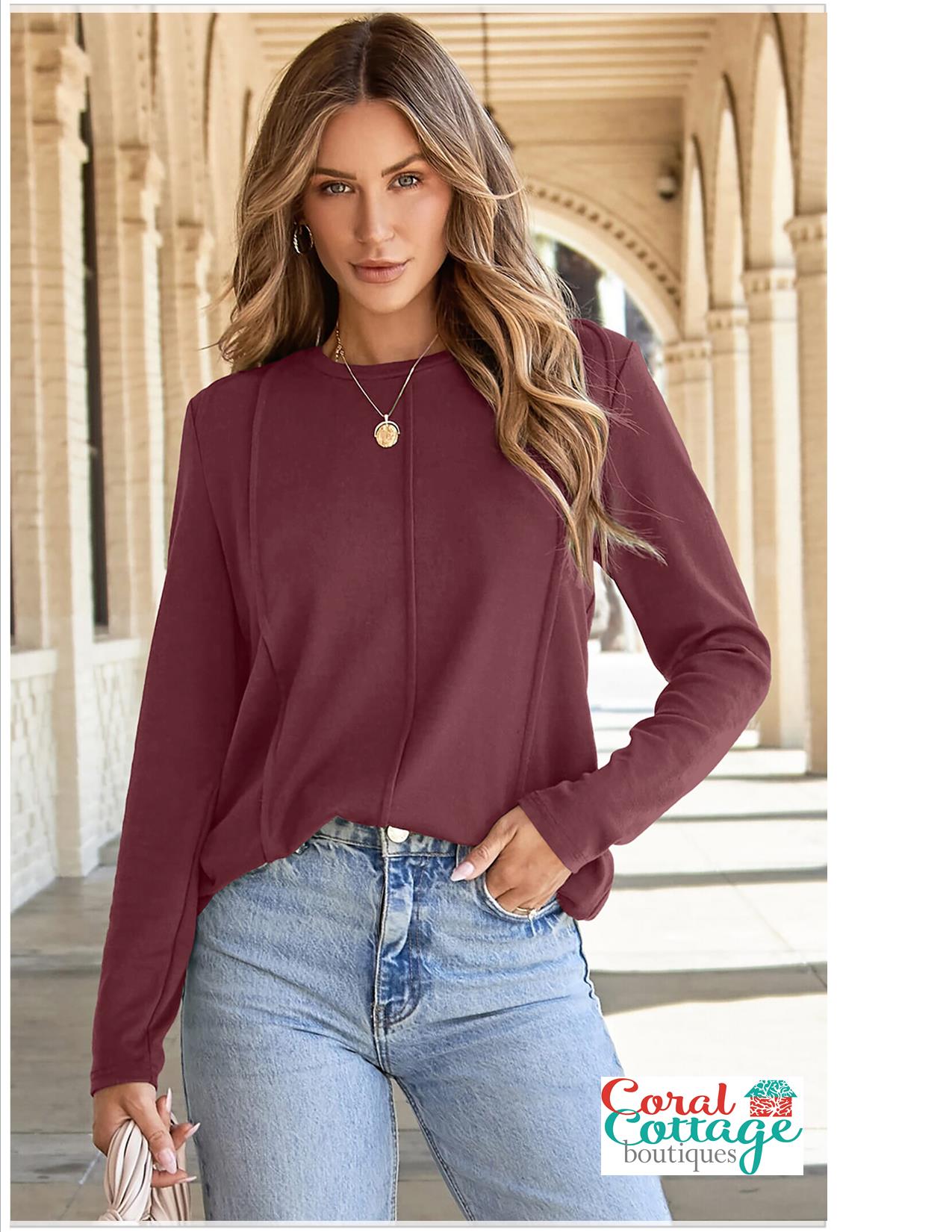 Crew Neck Long Sleeve Top
