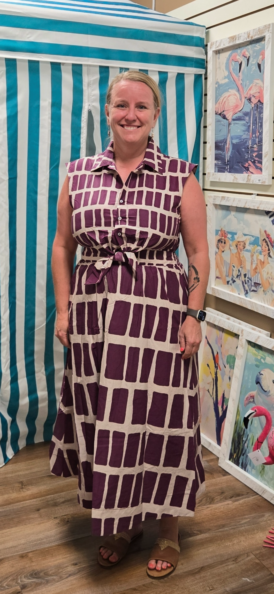 Abstract Midi Dress