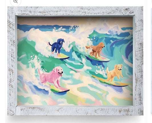 Pet Art - Surfing Dogs