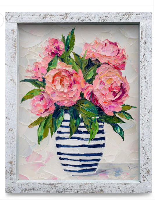 Impasto Pink Peonies Artwork