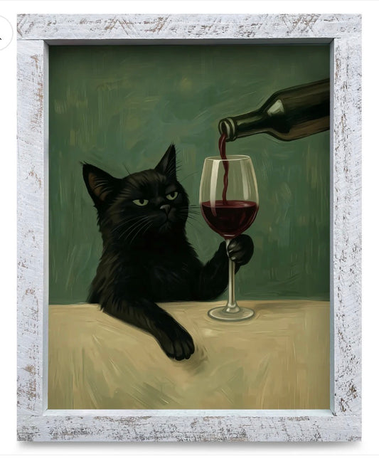 Pet Art - Meow Wine Please
