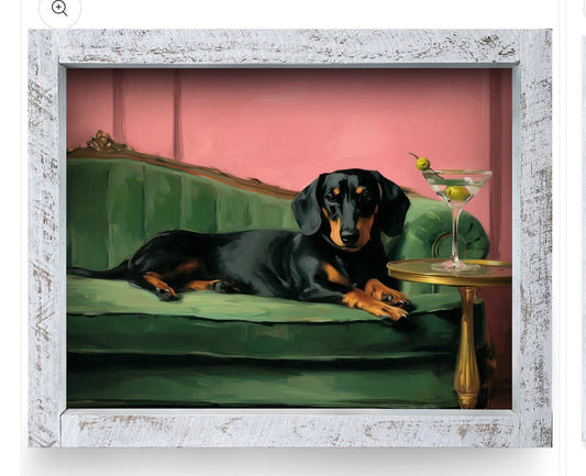 Pet Art - Dachshund & Dirty Martini