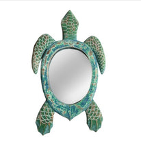 Load image into Gallery viewer, Carved Wooden Sea Turtle Mirror