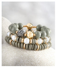 Load image into Gallery viewer, Wooden Glass Bracelet Set