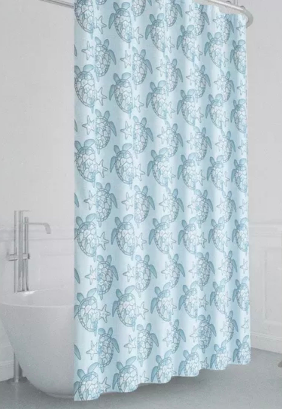 Turtle Shower Curtain with Hooks