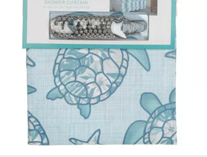 Turtle Shower Curtain with Hooks