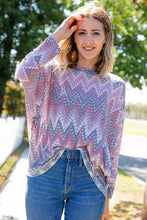 Load image into Gallery viewer, Multicolor Jacquard Chevron Slouchy Knit Top