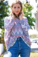 Load image into Gallery viewer, Multicolor Jacquard Chevron Slouchy Knit Top