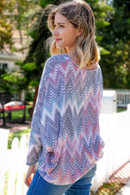 Load image into Gallery viewer, Multicolor Jacquard Chevron Slouchy Knit Top