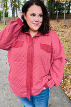 Load image into Gallery viewer, Marsala Quilted Knit Button Down Shacket