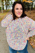 Load image into Gallery viewer, Eclectic Ivory Popcorn Rounded Hem Shirttail Pullover Sweater
