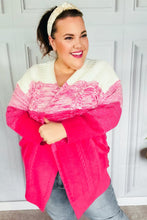 Load image into Gallery viewer, Always Fun Fuchsia Ombre Cable Knit Cardigan