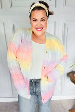 Load image into Gallery viewer, Face The Day Rainbow Ombre Cable Knit Cardigan