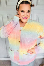 Load image into Gallery viewer, Face The Day Rainbow Ombre Cable Knit Cardigan
