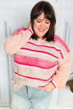 Load image into Gallery viewer, On The Chase Pink &amp; Coral Striped Knit Sweater