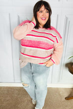 Load image into Gallery viewer, On The Chase Pink &amp; Coral Striped Knit Sweater