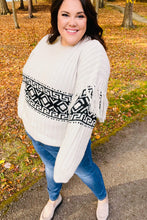 Load image into Gallery viewer, Ready For Anything Taupe &amp; Black Tassel Aztec Sweater