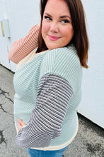 Load image into Gallery viewer, Feeling Casual Rust &amp; Olive Two-Tone Knit Color Block Top