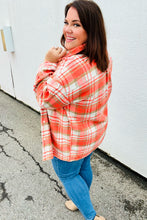 Load image into Gallery viewer, Layer Up Orange Plaid Flannel Button Down Shacket