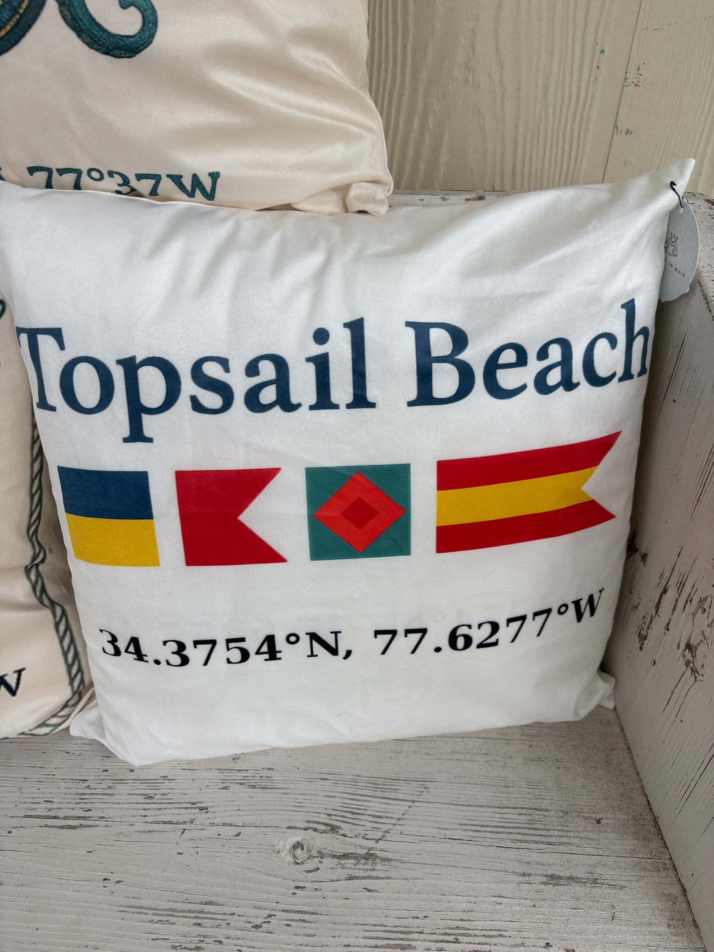 Topsail Beach Flag Pillow