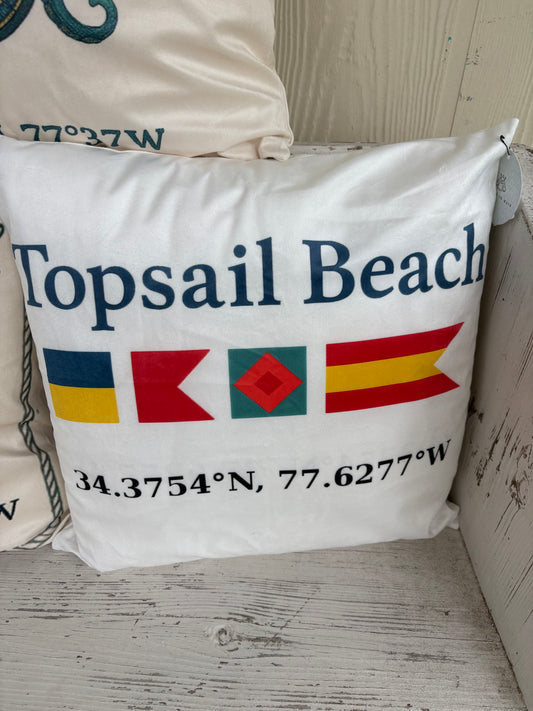 Topsail Beach Flag Pillow