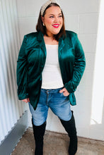 Load image into Gallery viewer, Dazzling Hunter Green Velvet Lapel Blazer