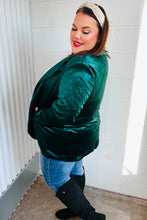 Load image into Gallery viewer, Dazzling Hunter Green Velvet Lapel Blazer