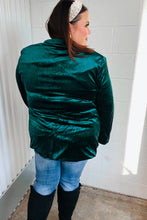 Load image into Gallery viewer, Dazzling Hunter Green Velvet Lapel Blazer