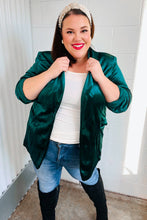 Load image into Gallery viewer, Dazzling Hunter Green Velvet Lapel Blazer