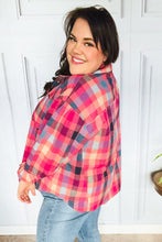 Load image into Gallery viewer, Check It Out Mauve Washed Plaid Button Up Top