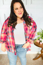 Load image into Gallery viewer, Check It Out Mauve Washed Plaid Button Up Top