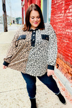 Load image into Gallery viewer, Fun Days Ahead Camel Leopard Color Block Button Down Pullover