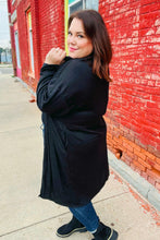 Load image into Gallery viewer, Over The Moon Black Hacci Midi Open Cardigan