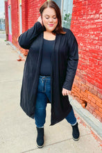 Load image into Gallery viewer, Over The Moon Black Hacci Midi Open Cardigan