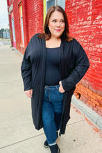 Load image into Gallery viewer, Over The Moon Black Hacci Midi Open Cardigan