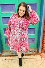 Load image into Gallery viewer, Ruffles &amp; Champagne Fuchsia Dot Tie V Neck Ruffle Dress