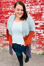 Load image into Gallery viewer, Take a Look Heather Grey Two Tone Hacci Cardigan