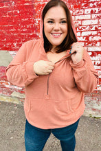 Load image into Gallery viewer, All In A Day Rust Half Zip French Terry Hoodie