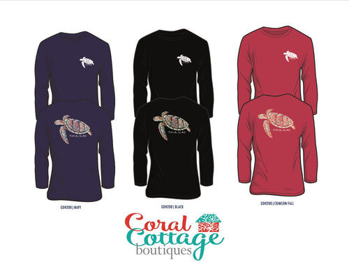 Painted Sea Turtle Long Sleeve T-Shirt