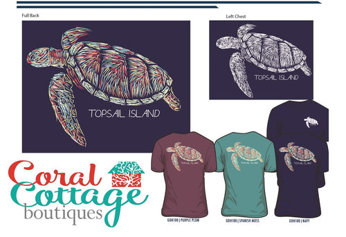 Painted Sea Turtle Short Sleeve T-Shirt